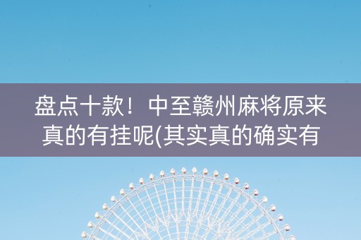 盘点十款！中至赣州麻将原来真的有挂呢(其实真的确实有挂)