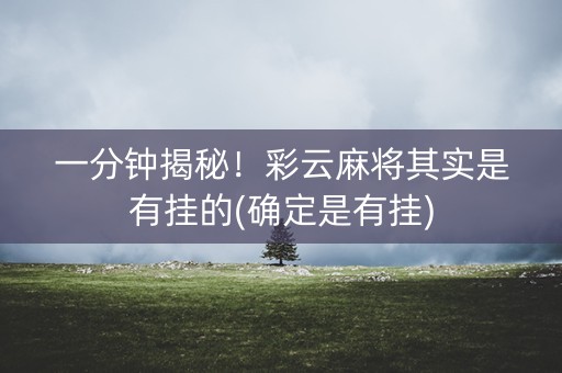 一分钟揭秘！彩云麻将其实是有挂的(确定是有挂)