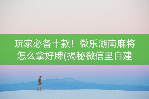 玩家必备十款！微乐湖南麻将怎么拿好牌(揭秘微信里自建房怎么赢)