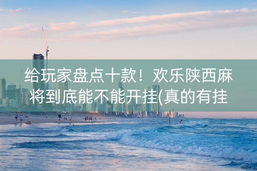 给玩家盘点十款！欢乐陕西麻将到底能不能开挂(真的有挂)