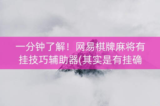 一分钟了解！网易棋牌麻将有挂技巧辅助器(其实是有挂确实有挂)