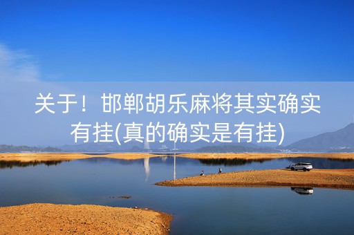 关于！邯郸胡乐麻将其实确实有挂(真的确实是有挂)
