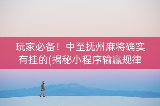 玩家必备！中至抚州麻将确实有挂的(揭秘小程序输赢规律)