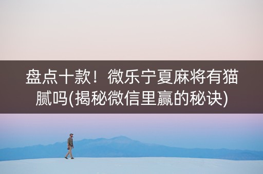 盘点十款！微乐宁夏麻将有猫腻吗(揭秘微信里赢的秘诀)