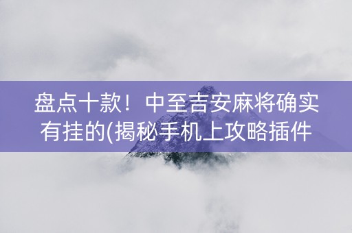 盘点十款！中至吉安麻将确实有挂的(揭秘手机上攻略插件)