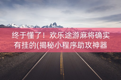 终于懂了！欢乐途游麻将确实有挂的(揭秘小程序助攻神器)