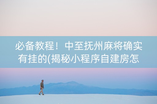 必备教程！中至抚州麻将确实有挂的(揭秘小程序自建房怎么赢)