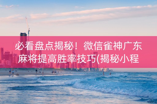 必看盘点揭秘！微信雀神广东麻将提高胜率技巧(揭秘小程序最新神器下载)