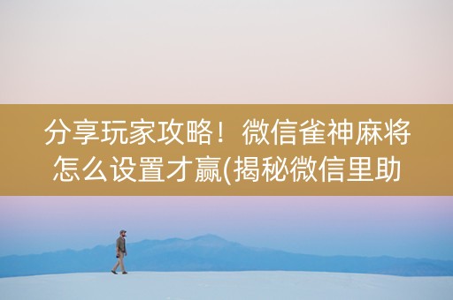 分享玩家攻略！微信雀神麻将怎么设置才赢(揭秘微信里助赢神器)