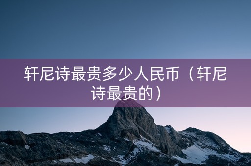 轩尼诗最贵多少人民币（轩尼诗最贵的）