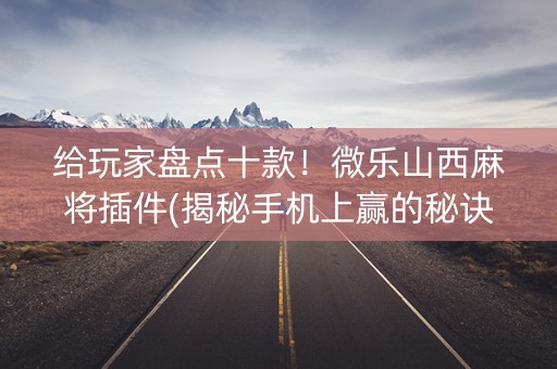 给玩家盘点十款！微乐山西麻将插件(揭秘手机上赢的秘诀)