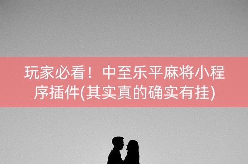 玩家必看！中至乐平麻将小程序插件(其实真的确实有挂)