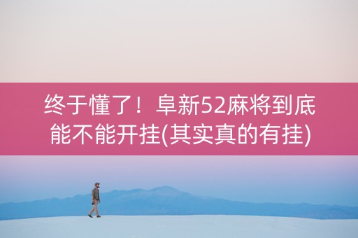 终于懂了！阜新52麻将到底能不能开挂(其实真的有挂)