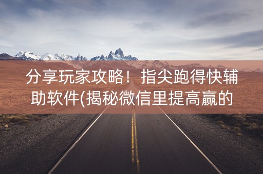 分享玩家攻略！指尖跑得快辅助软件(揭秘微信里提高赢的概率)