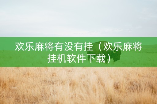 欢乐麻将有没有挂（欢乐麻将挂机软件下载）