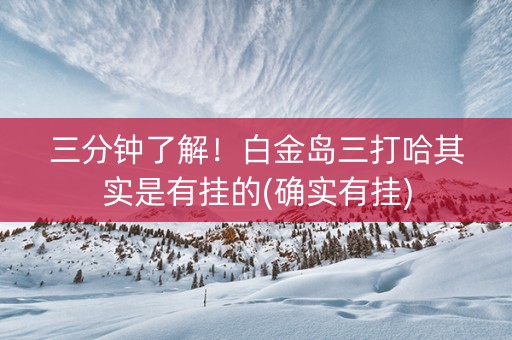 三分钟了解！白金岛三打哈其实是有挂的(确实有挂)