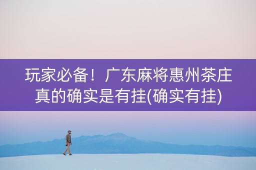 玩家必备！广东麻将惠州茶庄真的确实是有挂(确实有挂)