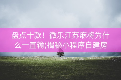 盘点十款！微乐江苏麻将为什么一直输(揭秘小程序自建房怎么赢)