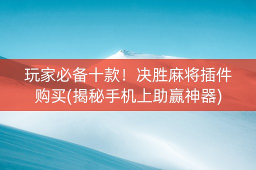 玩家必备十款！决胜麻将插件购买(揭秘手机上助赢神器)