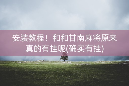 安装教程！和和甘南麻将原来真的有挂呢(确实有挂)