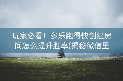 玩家必看！多乐跑得快创建房间怎么提升胜率(揭秘微信里系统发好牌)