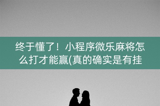 终于懂了！小程序微乐麻将怎么打才能赢(真的确实是有挂)