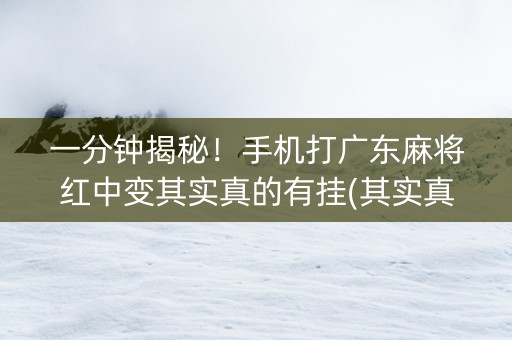一分钟揭秘！手机打广东麻将红中变其实真的有挂(其实真的有挂)