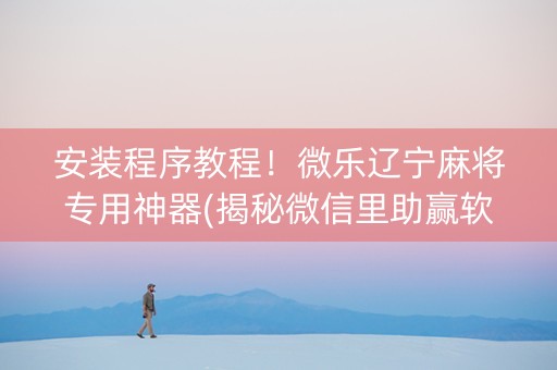 安装程序教程！微乐辽宁麻将专用神器(揭秘微信里助赢软件)
