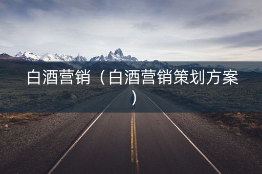 白酒营销（白酒营销策划方案）