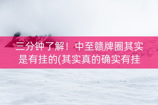 三分钟了解！中至赣牌圈其实是有挂的(其实真的确实有挂)