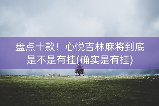 盘点十款！心悦吉林麻将到底是不是有挂(确实是有挂)