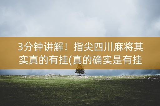 3分钟讲解！指尖四川麻将其实真的有挂(真的确实是有挂)