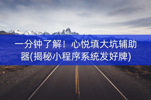 一分钟了解！心悦填大坑辅助器(揭秘小程序系统发好牌)