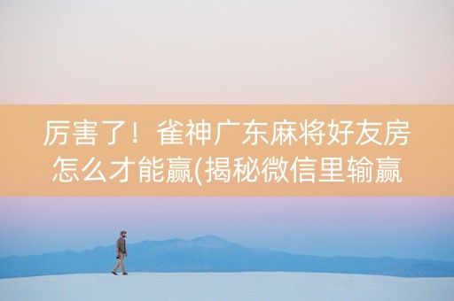 厉害了！雀神广东麻将好友房怎么才能赢(揭秘微信里输赢技巧)