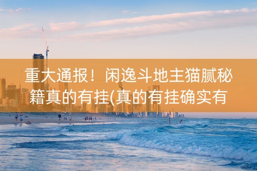 重大通报！闲逸斗地主猫腻秘籍真的有挂(真的有挂确实有挂)