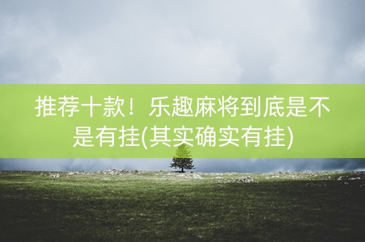 推荐十款！乐趣麻将到底是不是有挂(其实确实有挂)