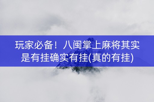 玩家必备！八闽掌上麻将其实是有挂确实有挂(真的有挂)
