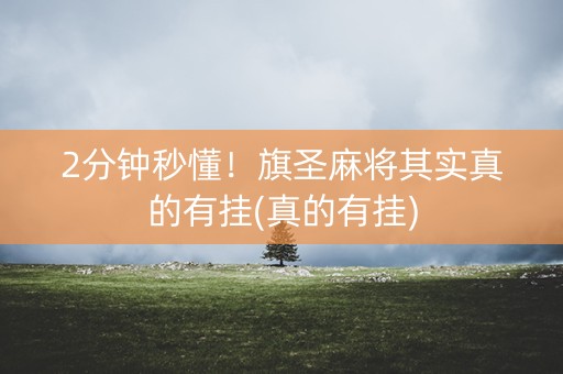 2分钟秒懂！旗圣麻将其实真的有挂(真的有挂)