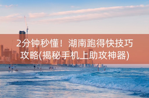 2分钟秒懂！湖南跑得快技巧攻略(揭秘手机上助攻神器)