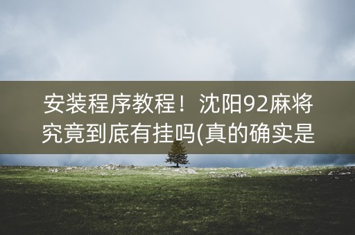 安装程序教程！沈阳92麻将究竟到底有挂吗(真的确实是有挂)