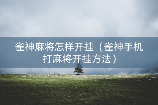 雀神麻将怎样开挂（雀神手机打麻将开挂方法）