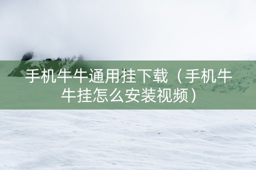 手机牛牛通用挂下载（手机牛牛挂怎么安装视频）