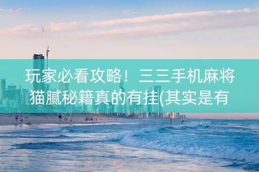 玩家必看攻略！三三手机麻将猫腻秘籍真的有挂(其实是有挂的)