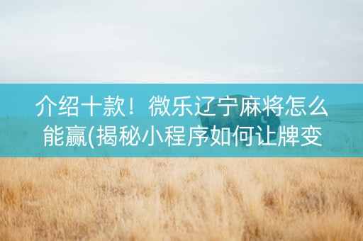 介绍十款！微乐辽宁麻将怎么能赢(揭秘小程序如何让牌变好)