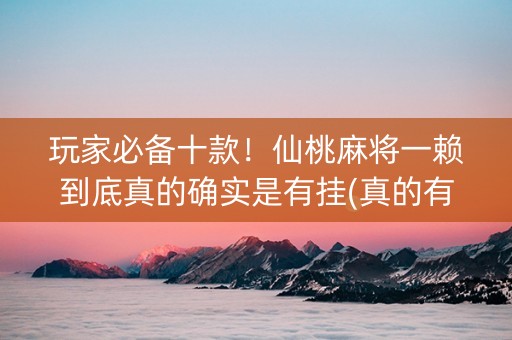 玩家必备十款！仙桃麻将一赖到底真的确实是有挂(真的有挂)
