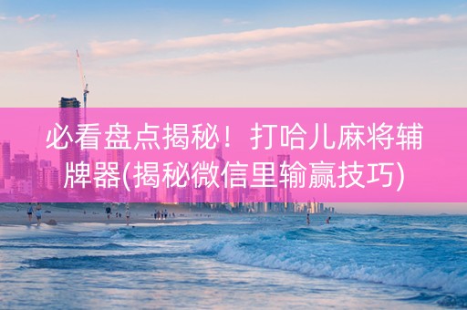 必看盘点揭秘！打哈儿麻将辅牌器(揭秘微信里输赢技巧)