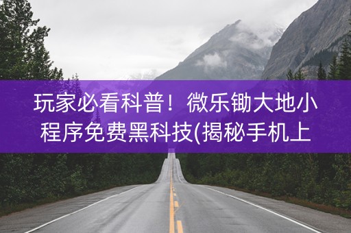 玩家必看科普！微乐锄大地小程序免费黑科技(揭秘手机上插件购买)
