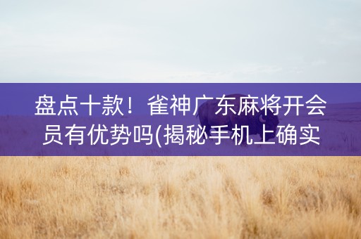 盘点十款！雀神广东麻将开会员有优势吗(揭秘手机上确实有猫腻)
