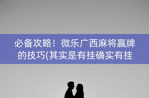 必备攻略！微乐广西麻将赢牌的技巧(其实是有挂确实有挂)