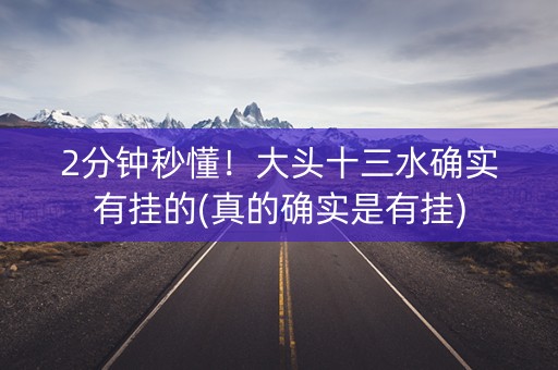 2分钟秒懂！大头十三水确实有挂的(真的确实是有挂)